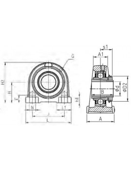 PCC205 Корпус подшипникового узла SNR