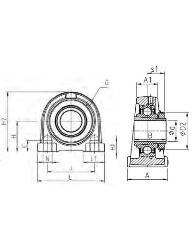 PCC208 Корпус подшипникового узла SNR